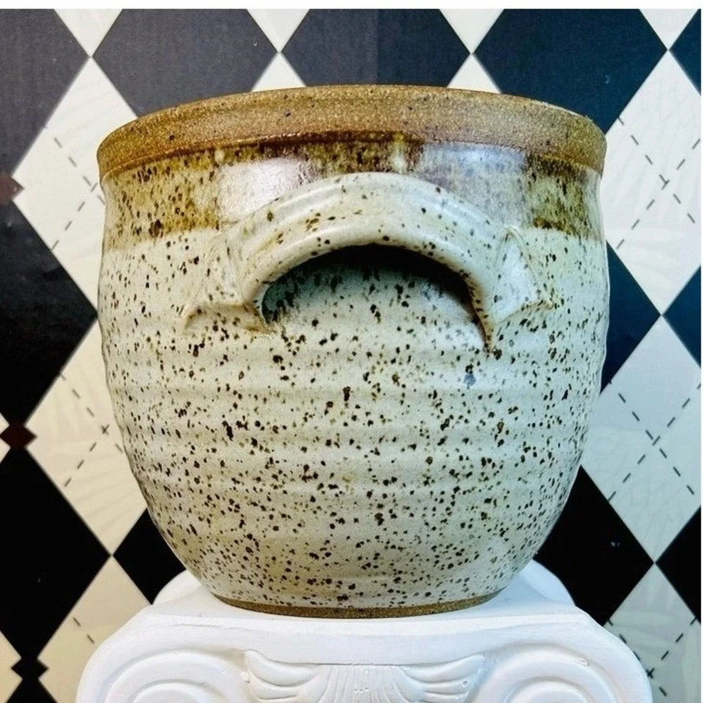 Oversized Candle Holder Studio Pottery Stoneware‎ Sculptural Vintage 7